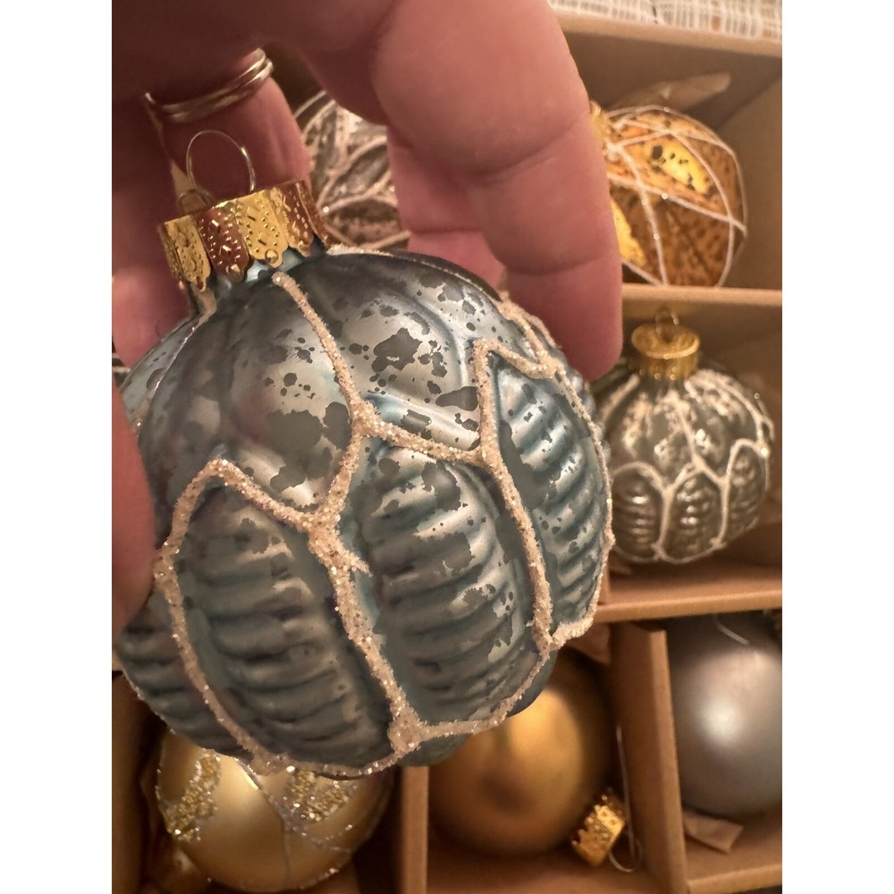 White Pine Blown Glass Christmas Ornaments NBC Trading Inc - Gorgeous Set of 17